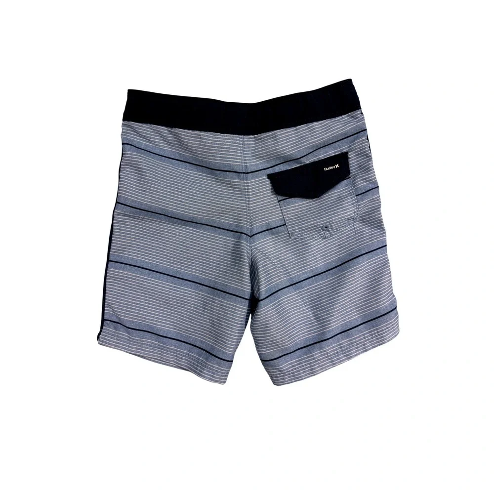 Hurley Boys Board Shorts Size 5 Blue Striped Swim‎ Trunks Pull On